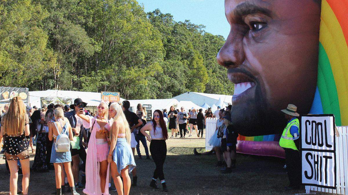 Everyone is going to be tripping over themselves to get to the "Happy Kanye" bounce house at the Basel House Mural Festival.