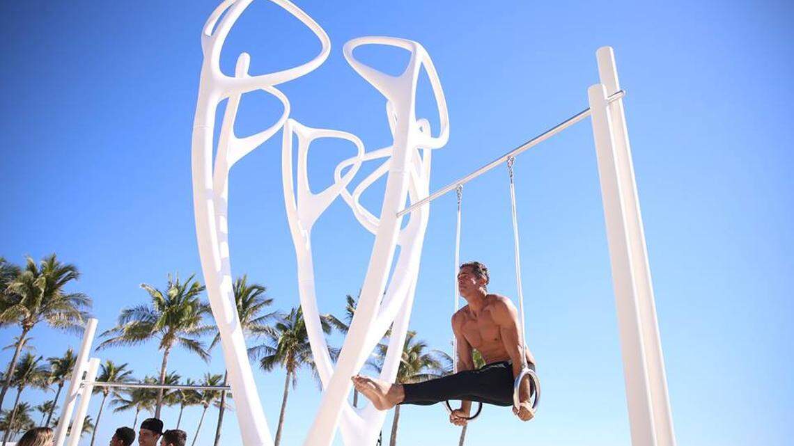 There's new equipment at Lummus Park, and you can work out on it - if you dare.