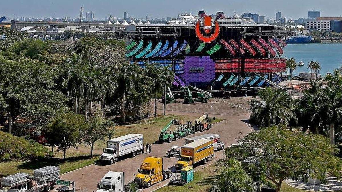 The stages are set on Wednesday, March 22, 2017 as final preparations are done for the weekend’s Ultra Music Festival in downtown Miami.