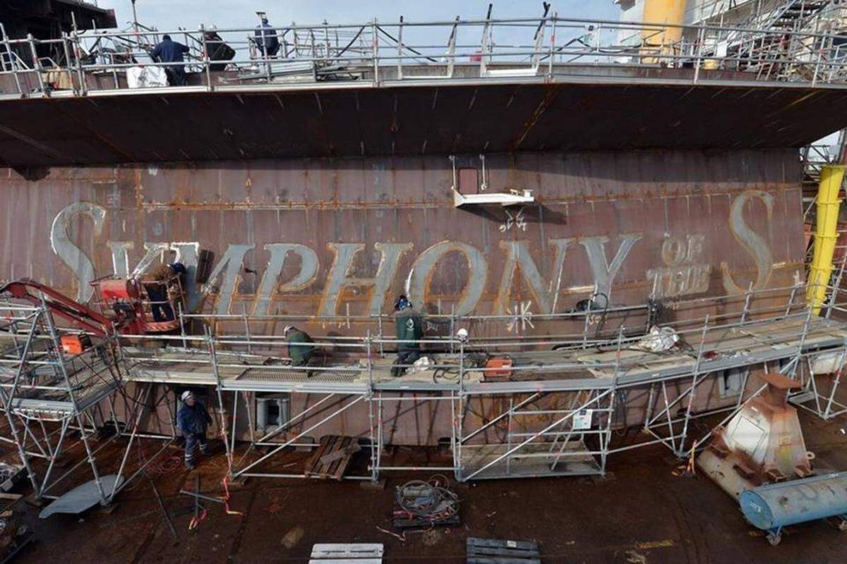 Symphony of the Seas, Royal Caribbean's newest Oasis-class ship, under construction at the STX shipyard in France. The ship is scheduled to be delivered in 2018. Bernard Biger STX France
