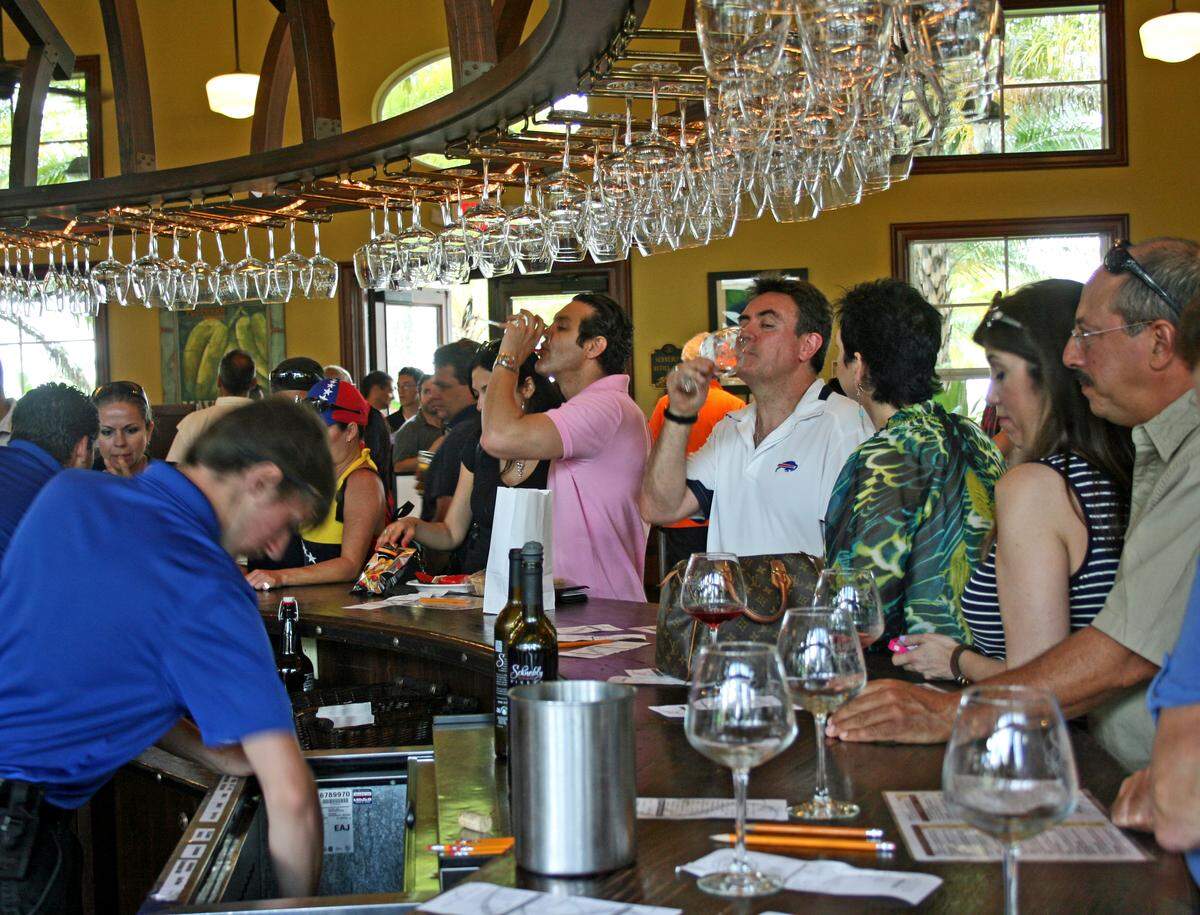 The wine-tasting bar at Schnebly's Winery in the Redland.