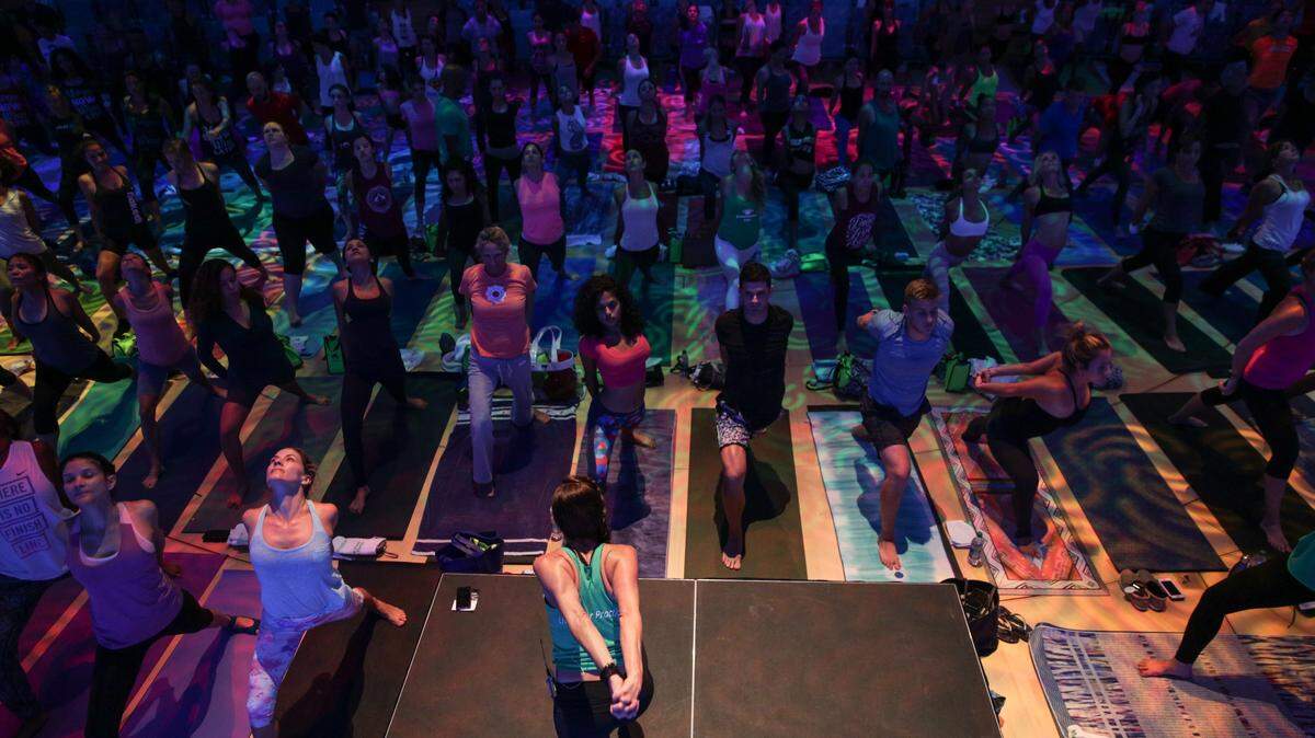 A concert hall at the New World Center will be transformed into a large yoga classroom in observance on International Yoga Day on Wednesday, June 21.
