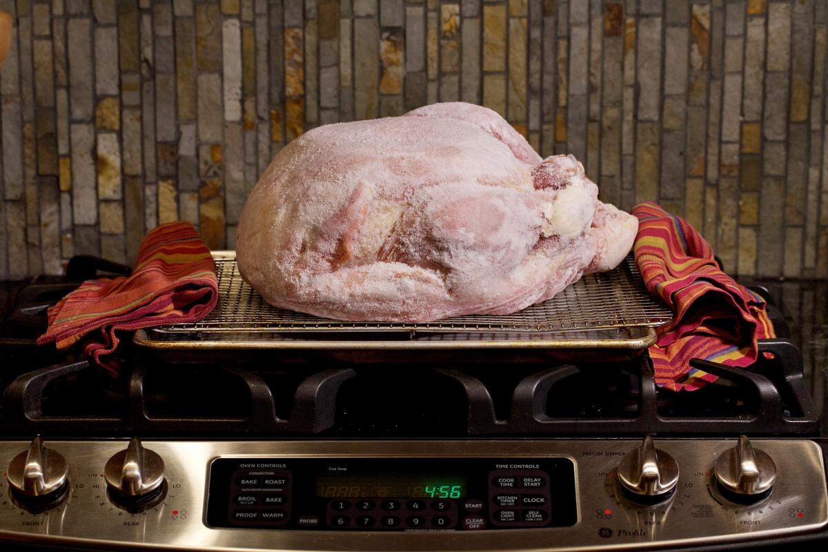 A frozen bird (Deb Lindsey?Washington Post)