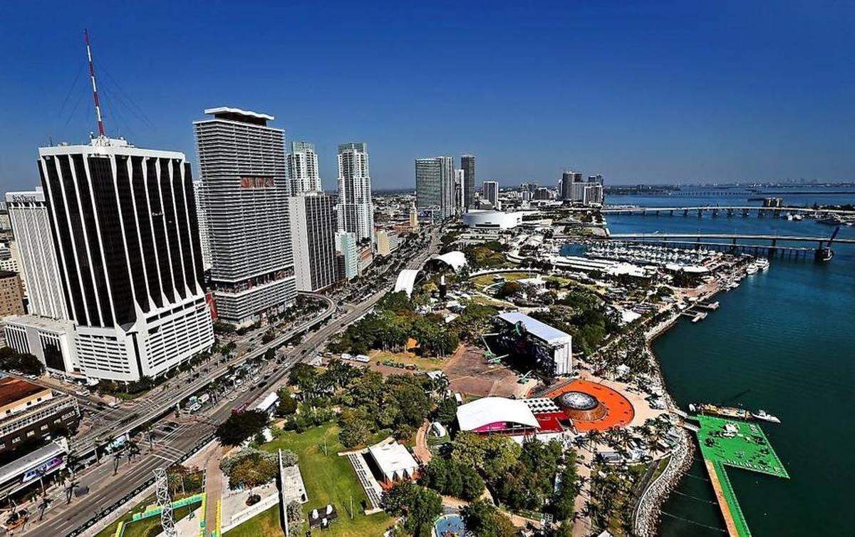 The stages are set on Wednesday, March 22, 2017 as final preparations are done for the weekend’s Ultra Music Festival in downtown Miami.