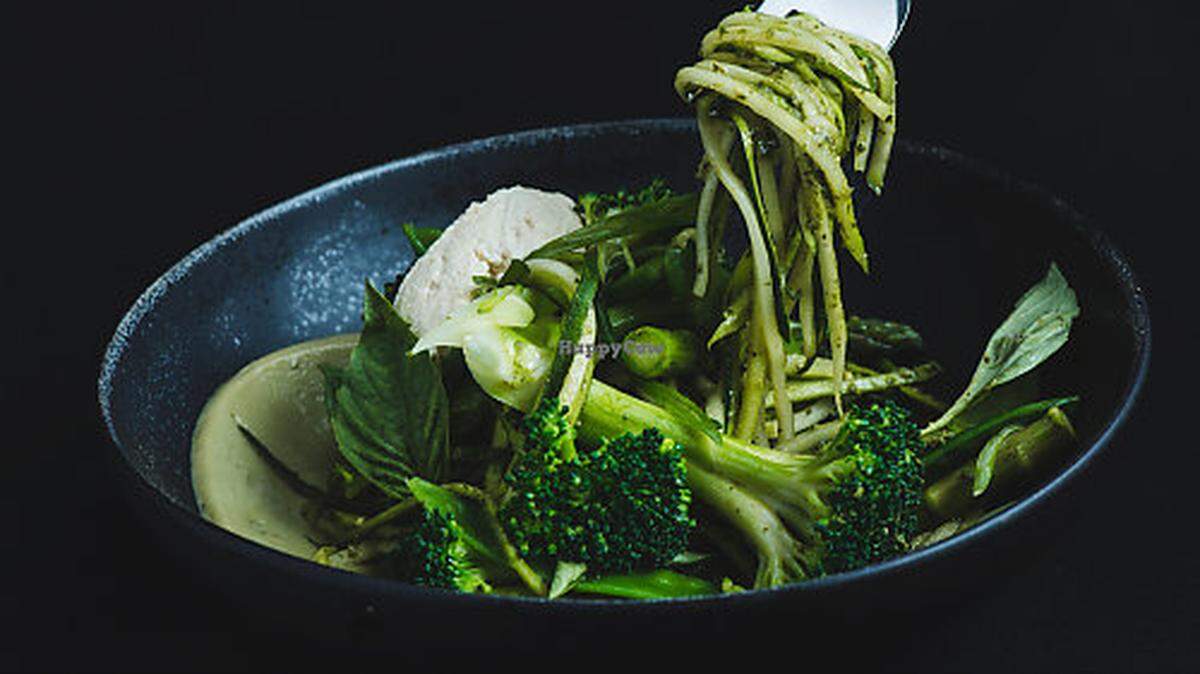 A plant-based pasta dish at Glam.