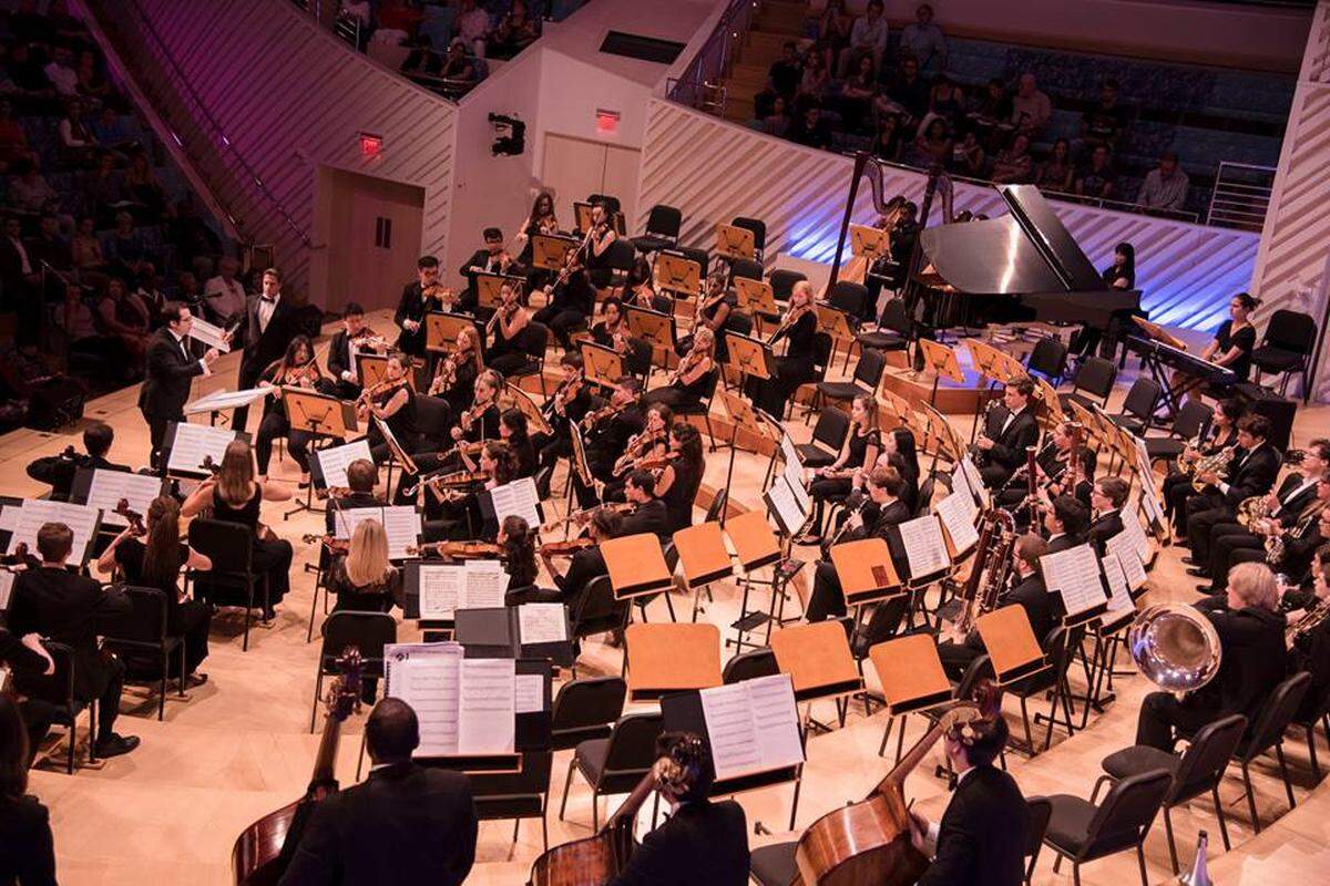 The 95-member Miami Music Festival Orchestra in action. (Facebook)
