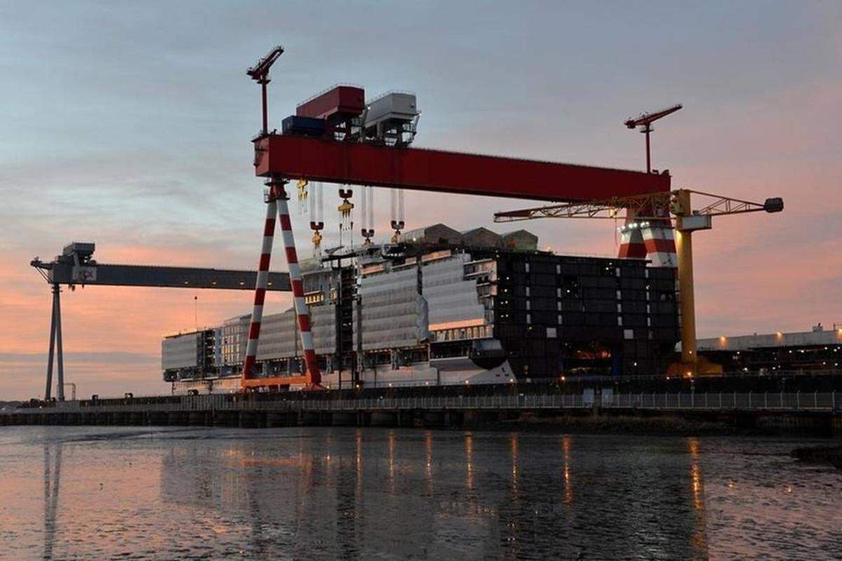 Symphony of the Seas, Royal Caribbean's newest Oasis-class ship, under construction at the STX shipyard in France. The ship is scheduled to be delivered in 2018. Bernard Biger STX France
