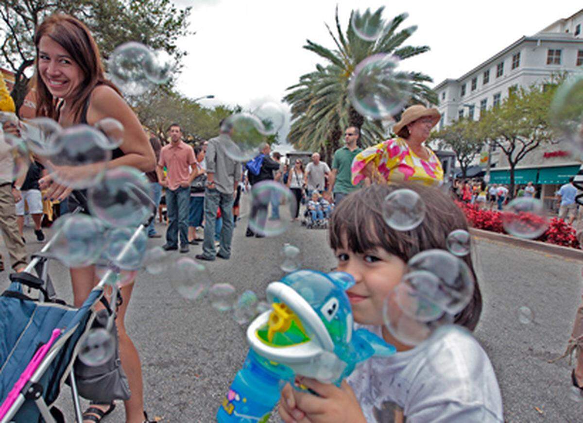 Family fun and food plus plenty of art and live music in Coral Gables at Carnival on the Mile.
