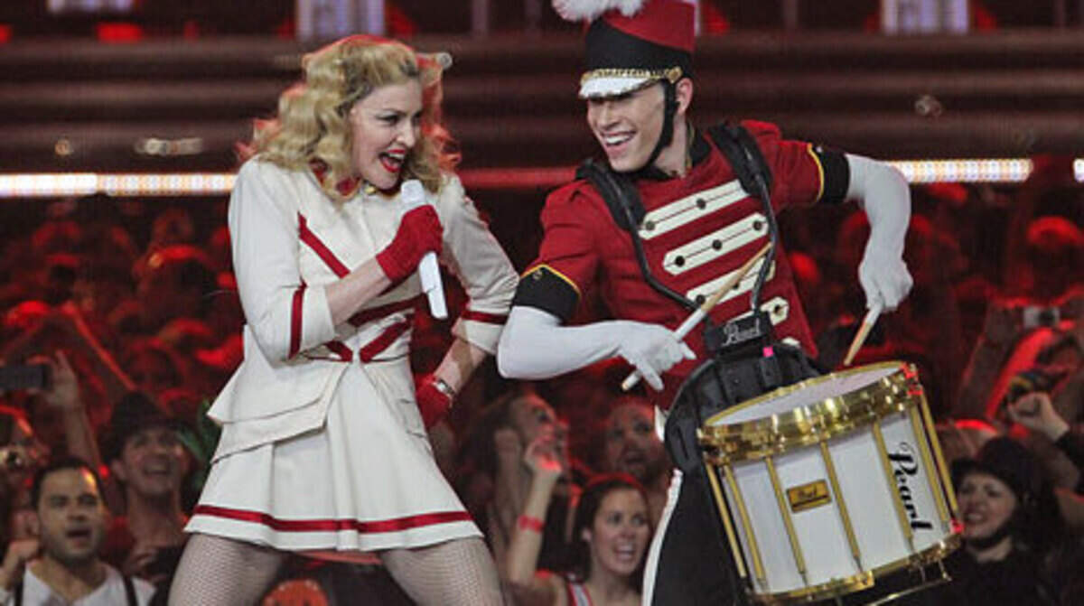 Madonna performs at the AmericanAirlines Arena in Miami at her last stop of her 'MDNA' tour. Photo: Patrick Farrell