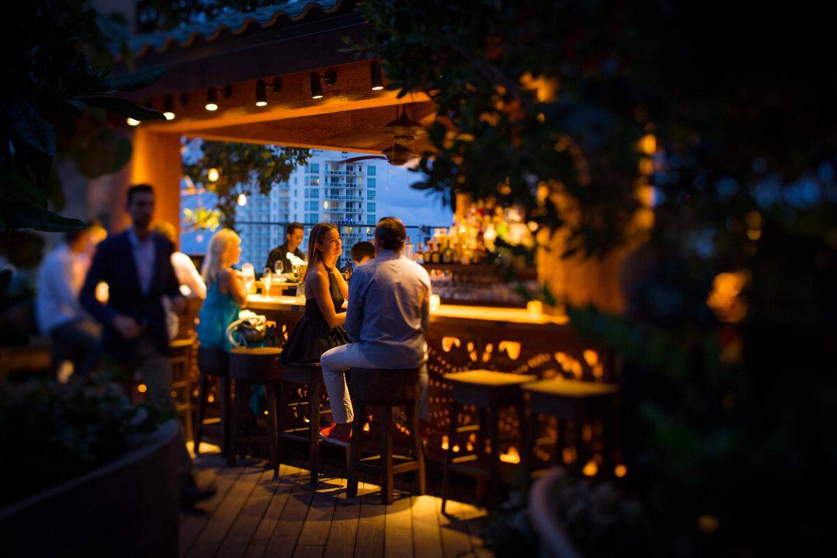 The rooftop bar at East, Miami.