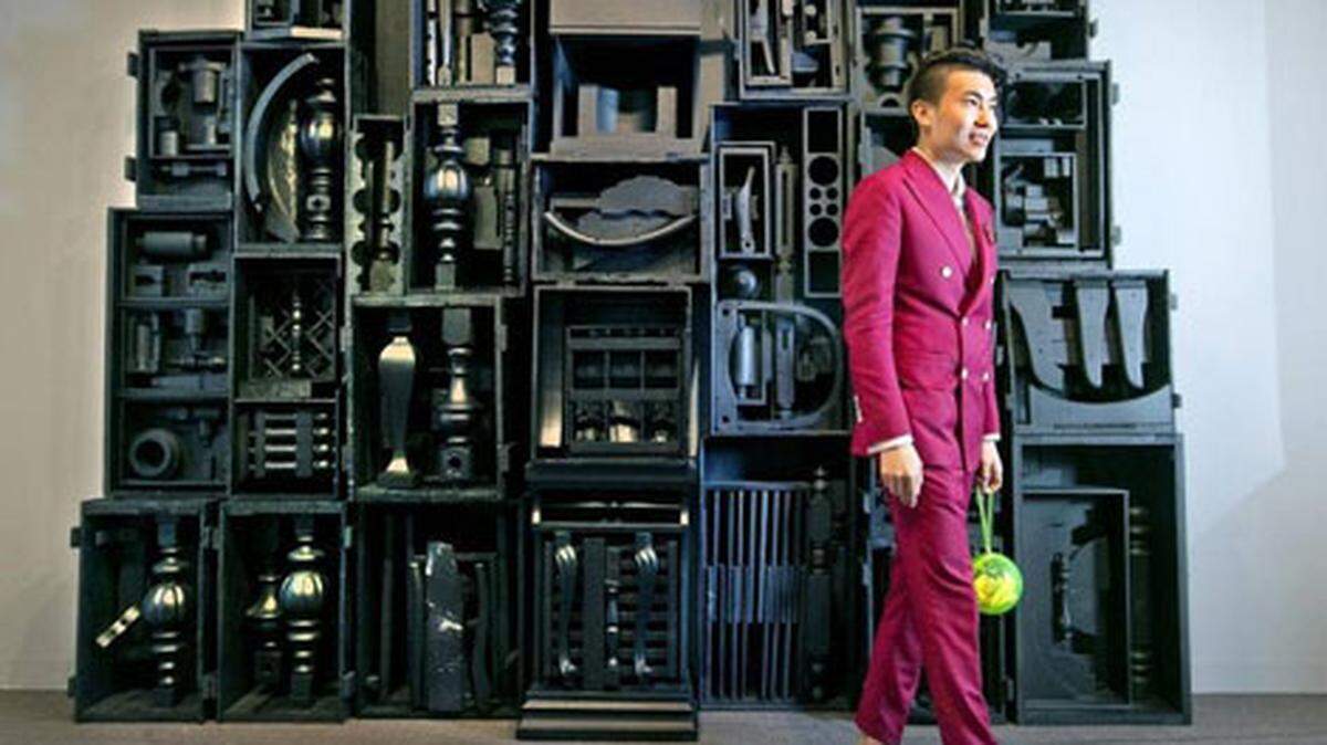 Michael Xufu Huang at opening day of Art Basel 2015 Photo: Al Diaz