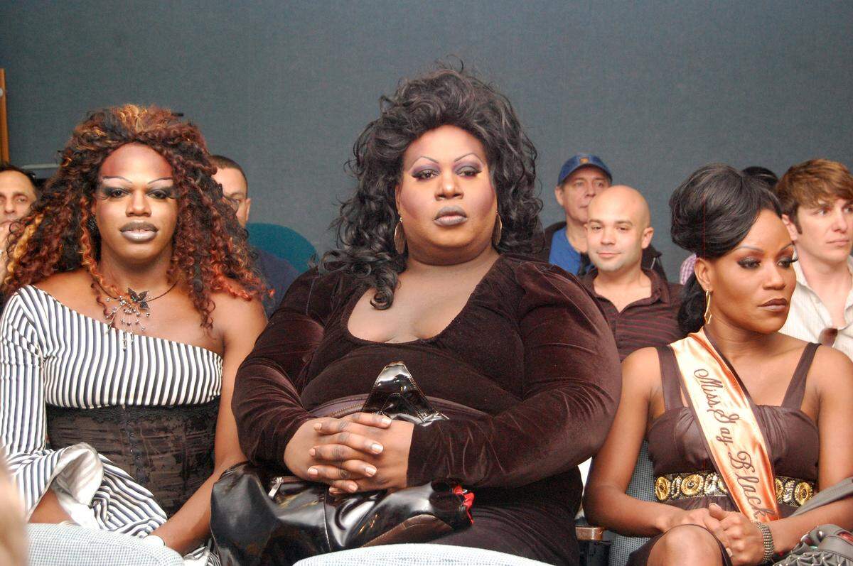 Tiffany Fantasia, Latrice Royale and Champagne Bordeaux, entertainers at The Palace on Ocean Drive, attend the Miami Beach Planning and Zoning board meeting on Tuesday.
