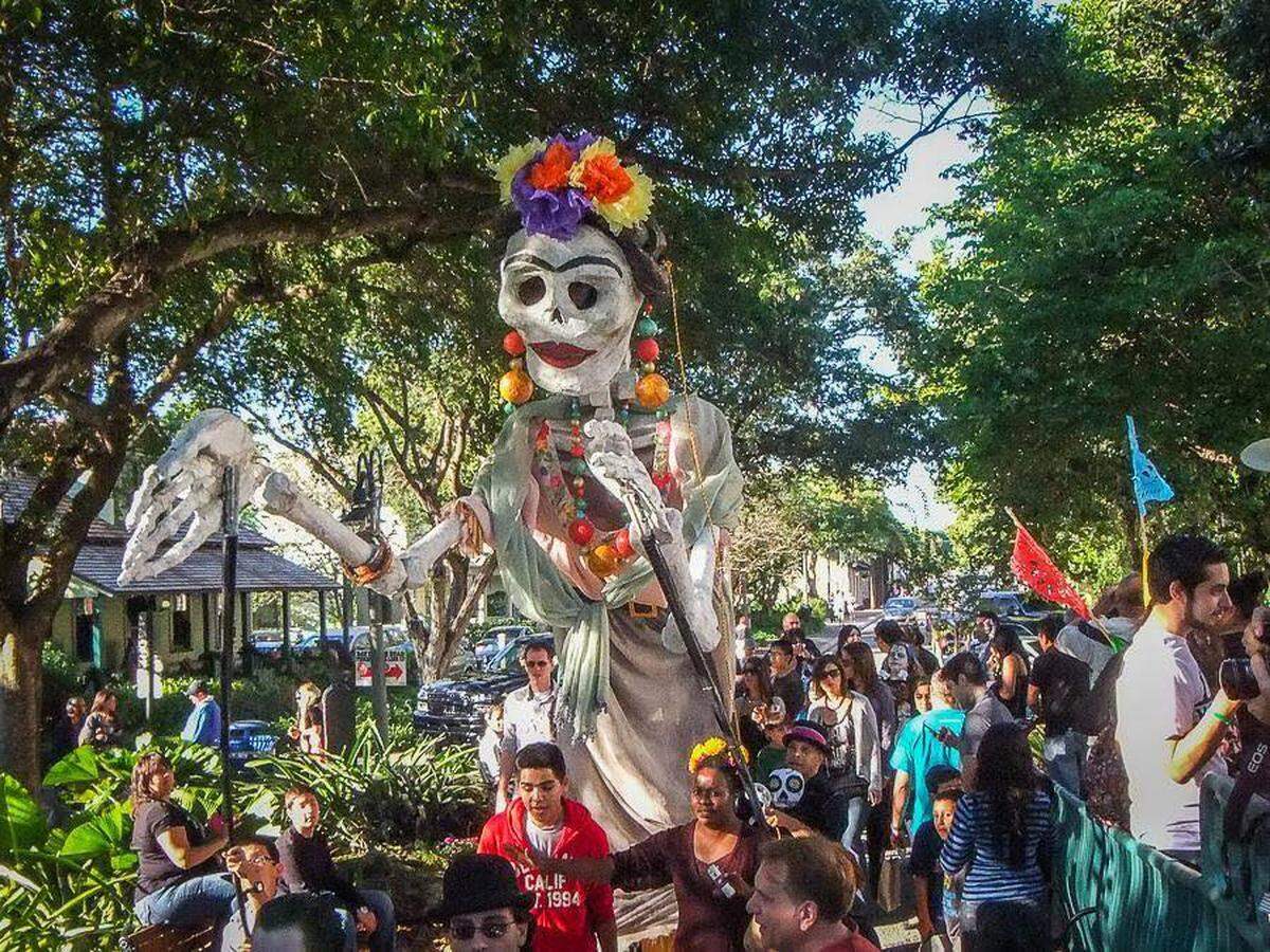 The Skeleton Procession at Dia de los Muertos.