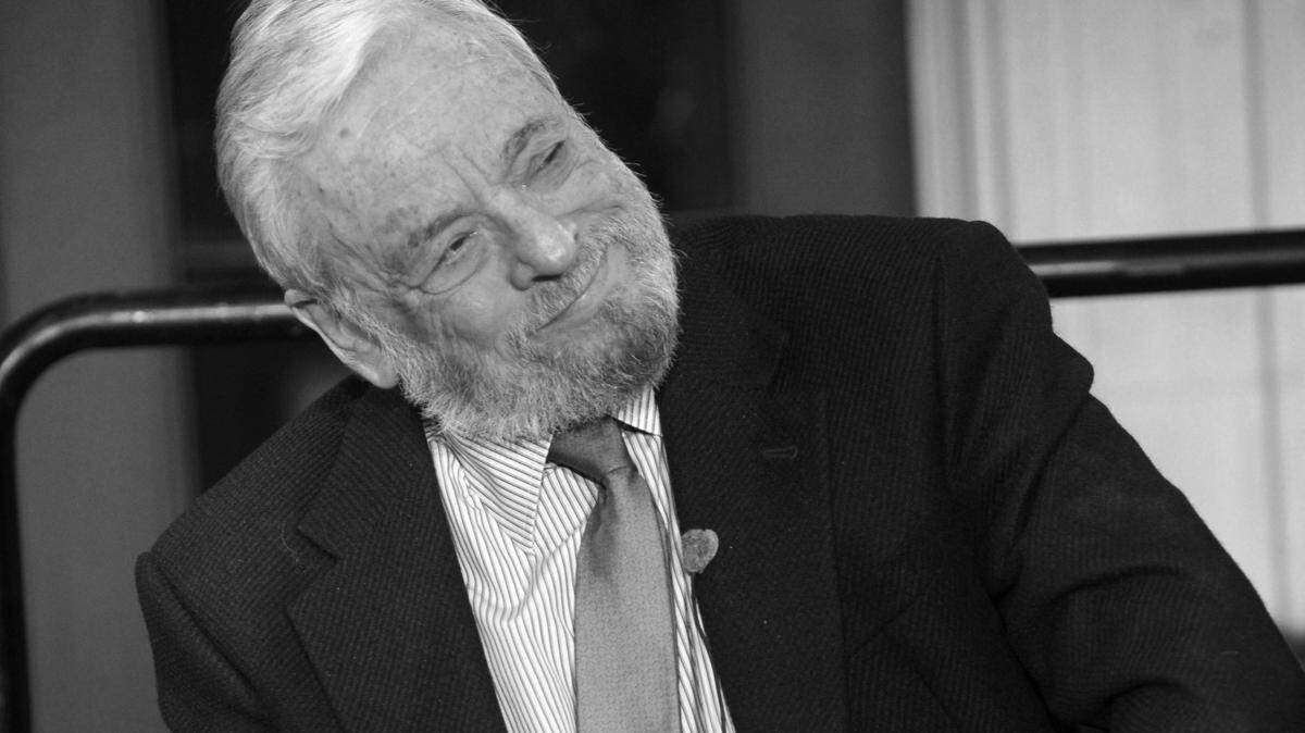 Stephen Sondheim at the lighting of the marquee of the Stephen Sondheim Theatre on West 43rd St. in Times Square, in New York in 2010.