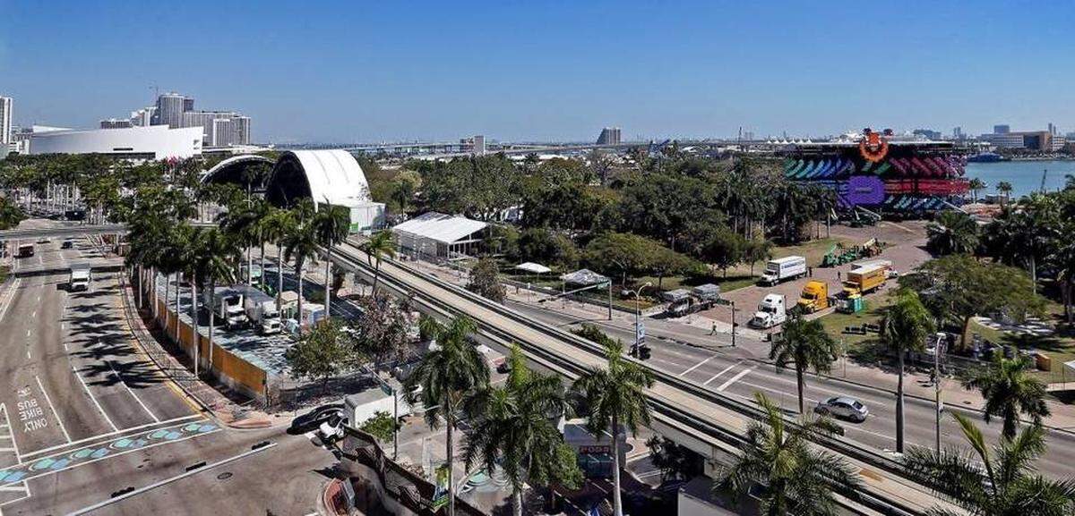 The stages are set on Wednesday, March 22, 2017 as final preparations are done for the weekend’s Ultra Music Festival in downtown Miami.