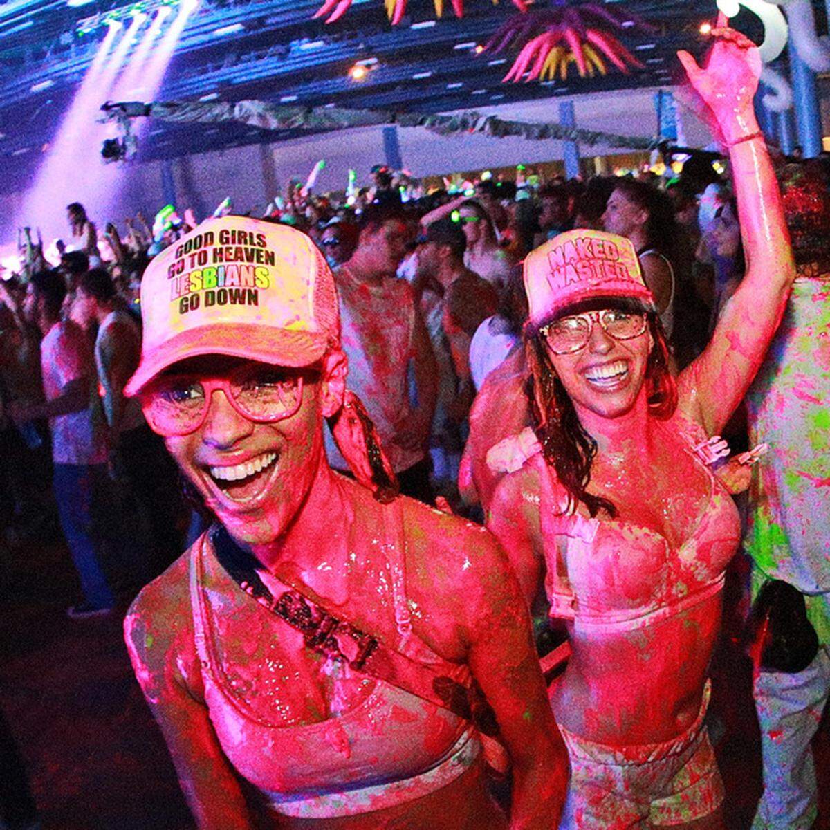 The Life In Color (formerly known as Dayglow) event with splattered paint and DJs took place at the Miami Beach Convention Center on Friday, Dec. 28. Photo: Tomas Loewy