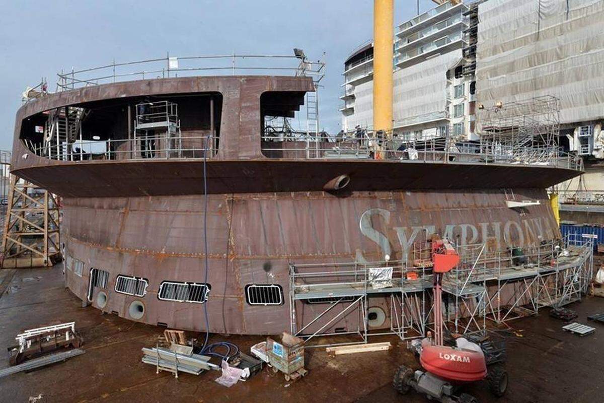Symphony of the Seas, Royal Caribbean's newest Oasis-class ship, under construction at the STX shipyard in France. The ship is scheduled to be delivered in 2018. Bernard Biger STX France