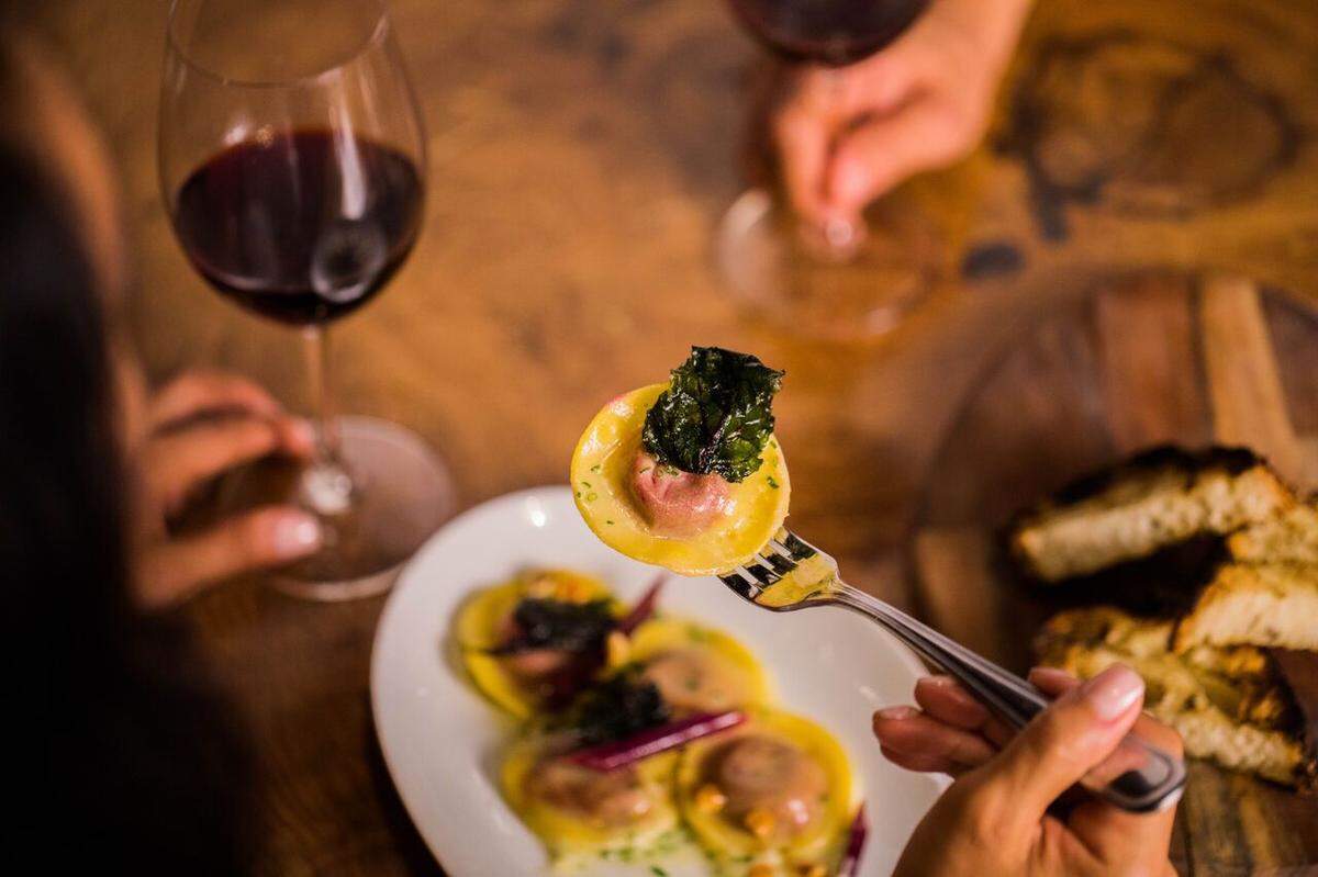 The delectable beet ravioli at Palat.