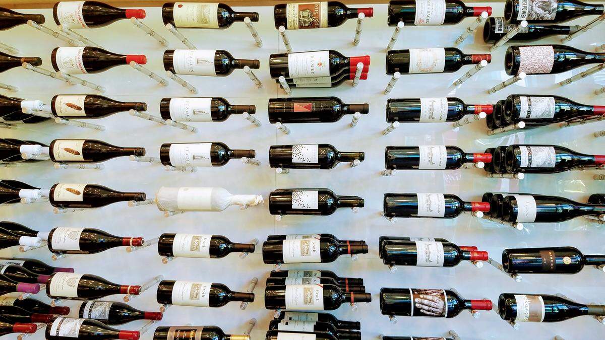 There are walls of wine at Abaco in the Design District - but there’s a small tasting area, too.