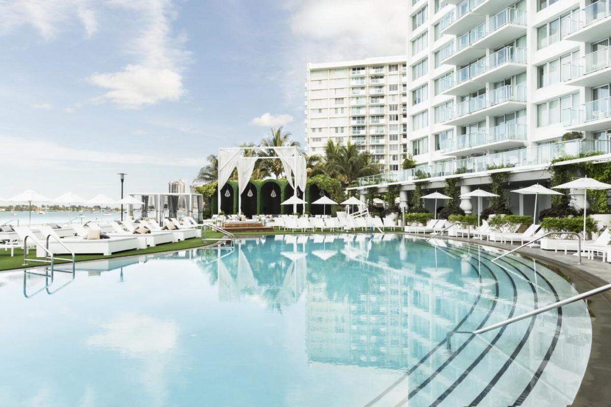 The Mondrian's pool on South Beach.