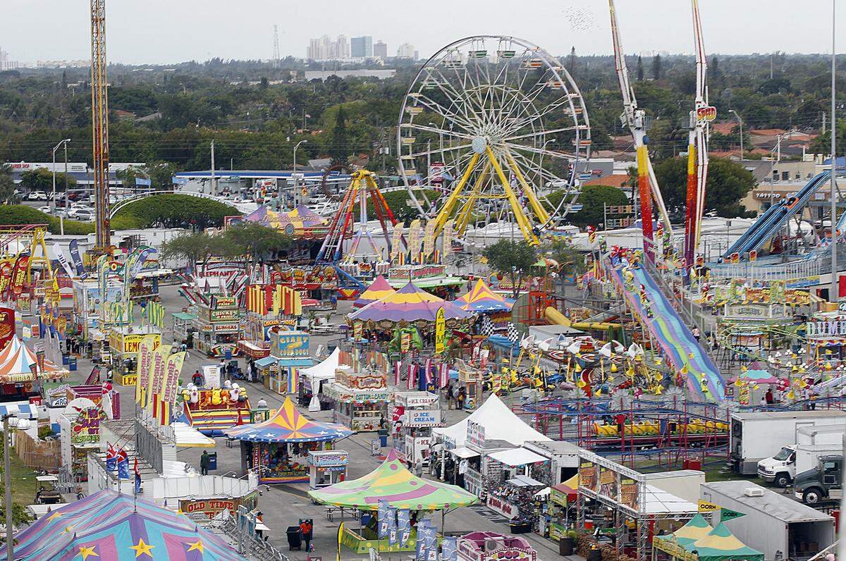 Over view of the many attractions during the Youth Fair opening day in Miami,  on Thursday March 23, 2017.