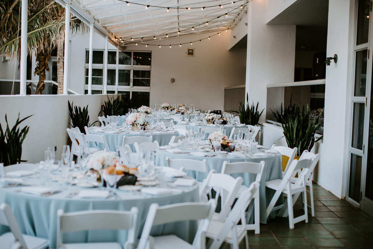 Crown Room Terrace at the Confidante is a classy place for a shower.