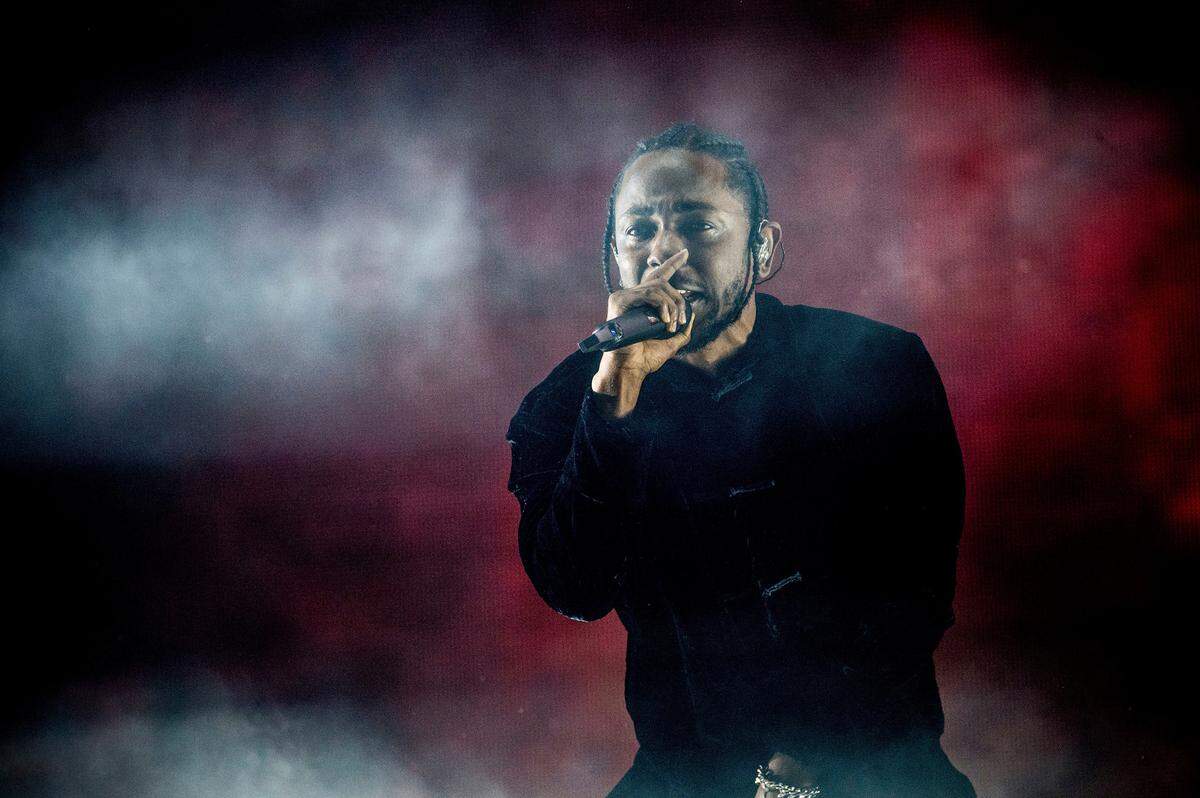 Kendrick Lamar performs at Coachella Music &amp; Arts Festival at the Empire Polo Club on Sunday, April 16, 2017, in Indio, Calif. (Photo by Amy Harris/Invision/AP)