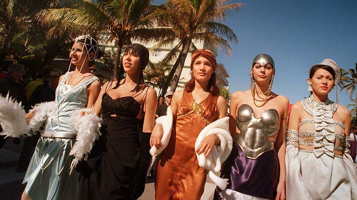 Art school students strut their Art Deco-inspired designs during Art Deco Weekend.