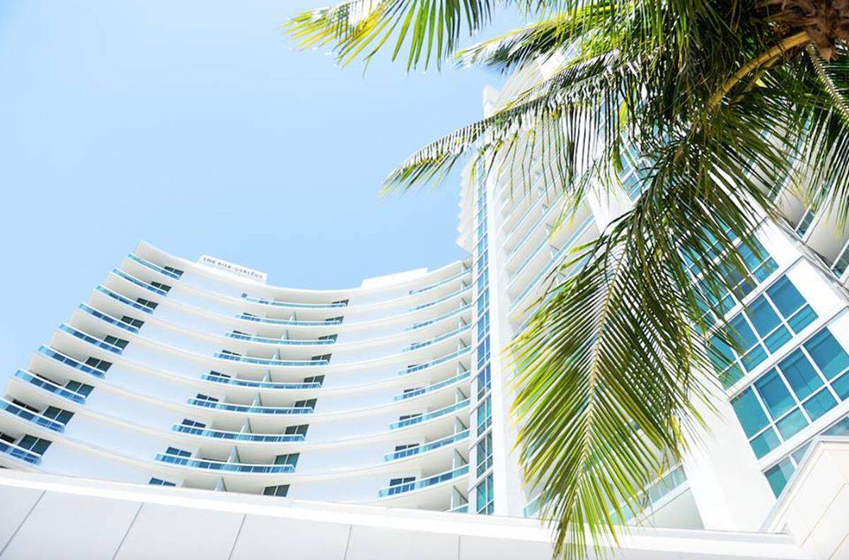 The facade at The Ritz-Carlton Palm Beach.
