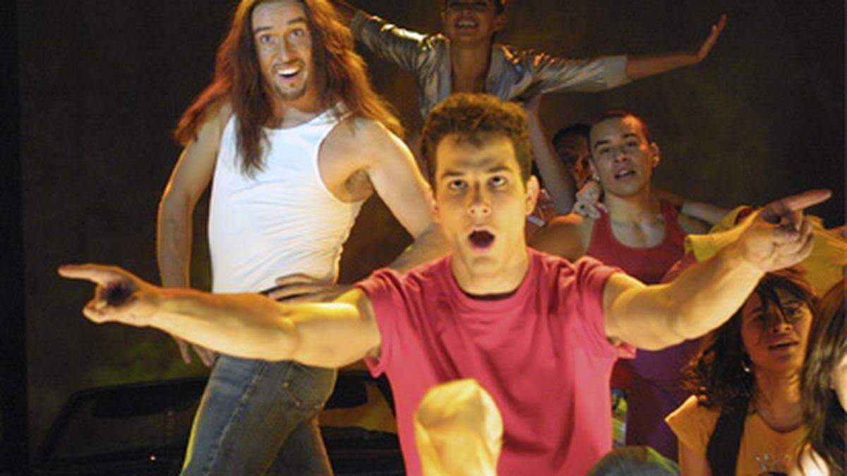 In this image released by Focus Features, Steve Coogan, left, and Skylar Astin perform in a scene from "Hamlet 2." Photo: Cathy Kanavy.