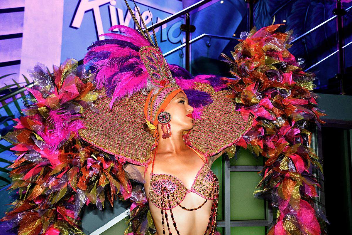 Dancers dressed in colorful attire at Riviera Live.
