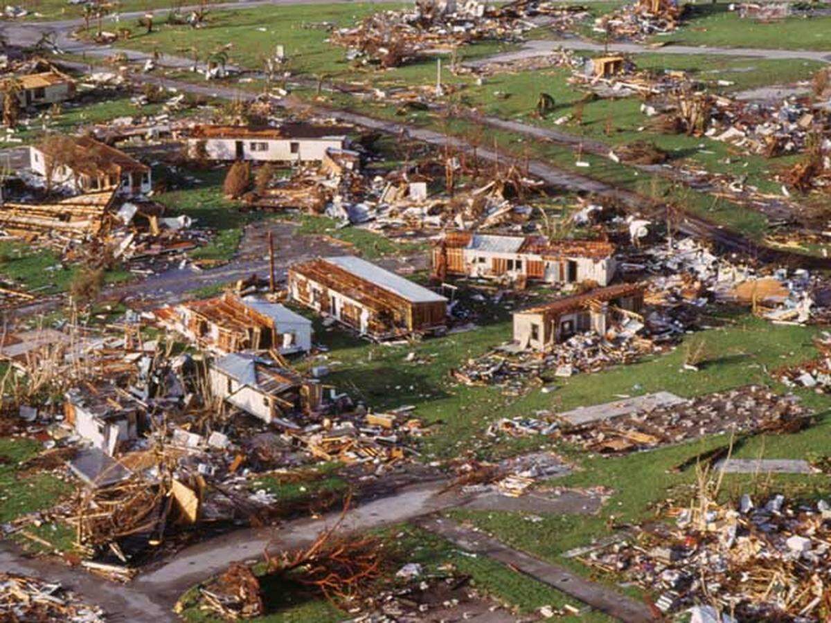 Images of the destruction of Hurricane Andrew. Photo by Masud Quraishy. Image 1994-653-29.