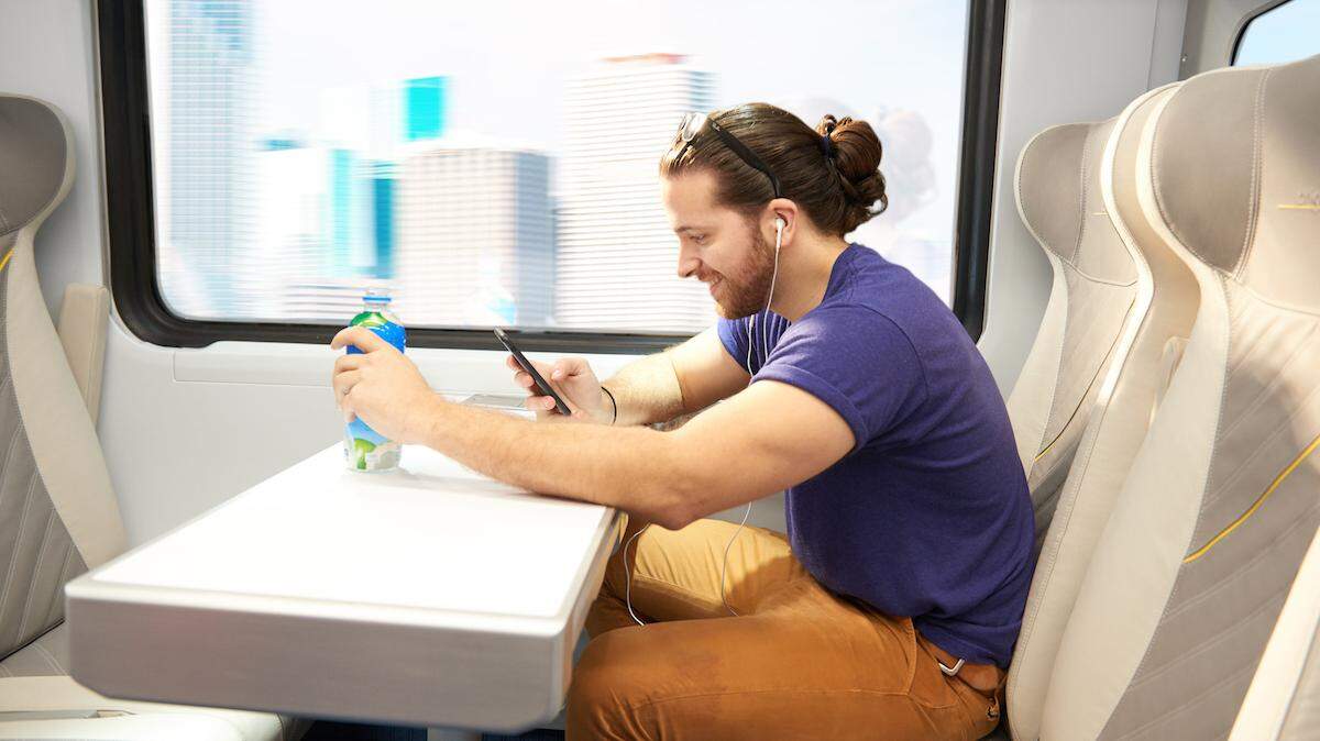 Pull your hair into a man bun and hit the rails aboard Brightline to discover Fort Lauderdale and West Palm Beach.