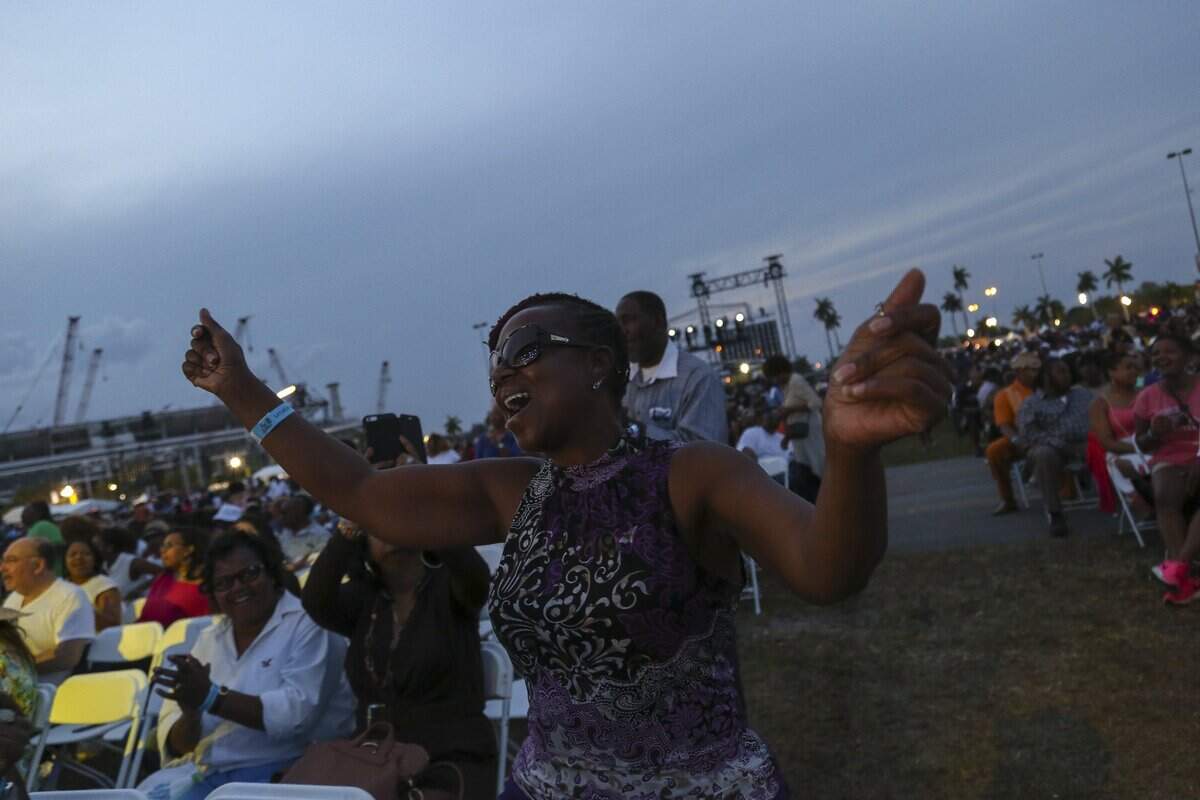 Debbie Dee, from Ft. Lauderdale, dances during the11th annual Jazz in the Gardens Music Festival in Miami Gardens on March 19, 2016.