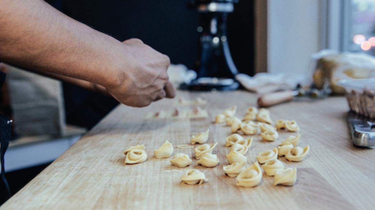 Pasta is handmade in front of the diner at Via Emilia 9. (Handout)