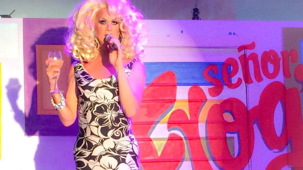 Elaine Lancaster, Miami's drag diva supreme, hosts Señor Frog's weekly Drag Brunch.