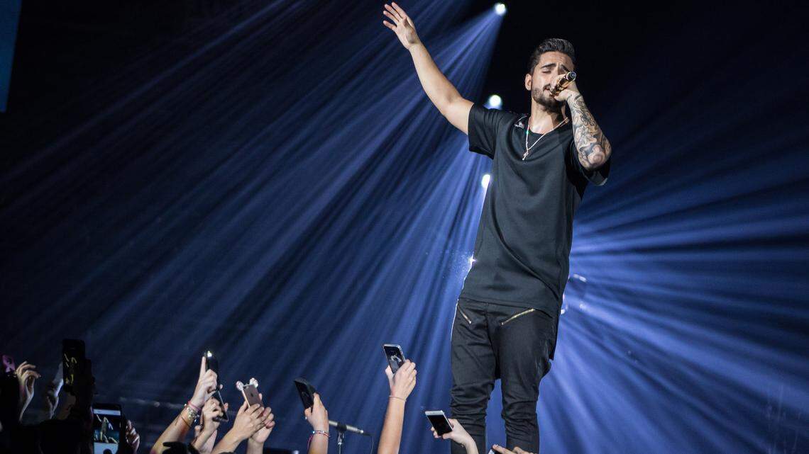Maluma in the kick-off concert to his first U.S. tour in McAllen, Texas last week