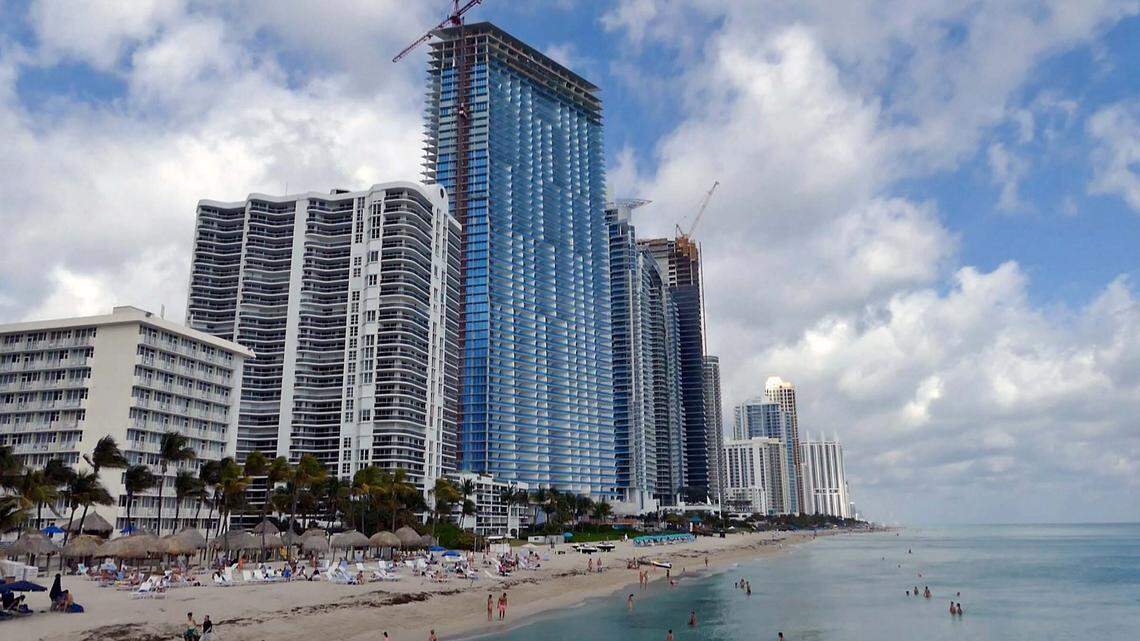 Sunny Isles beach on the north side of the fishing pier.
