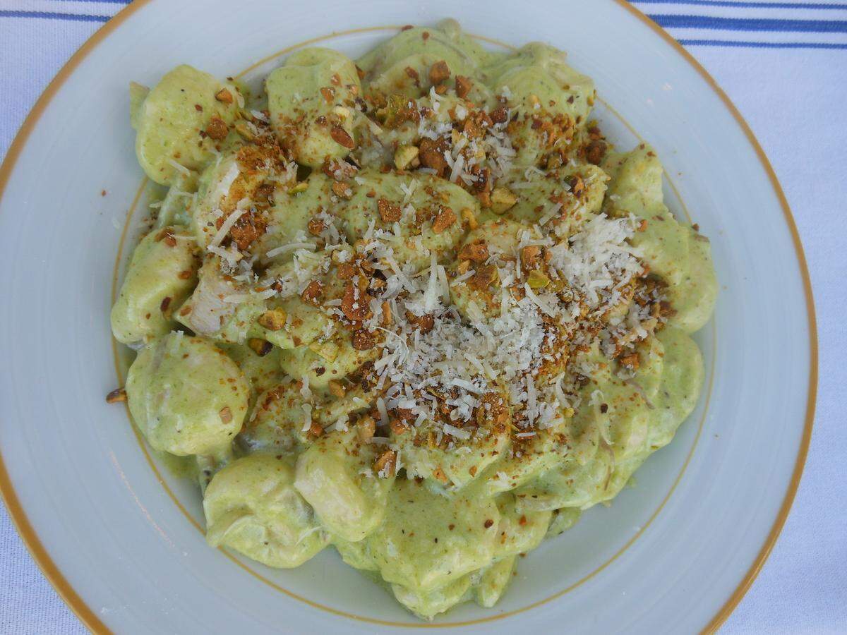 The gnocchi at Black Sheep are pillowy soft but with an added crunch from pistachio toppings.
