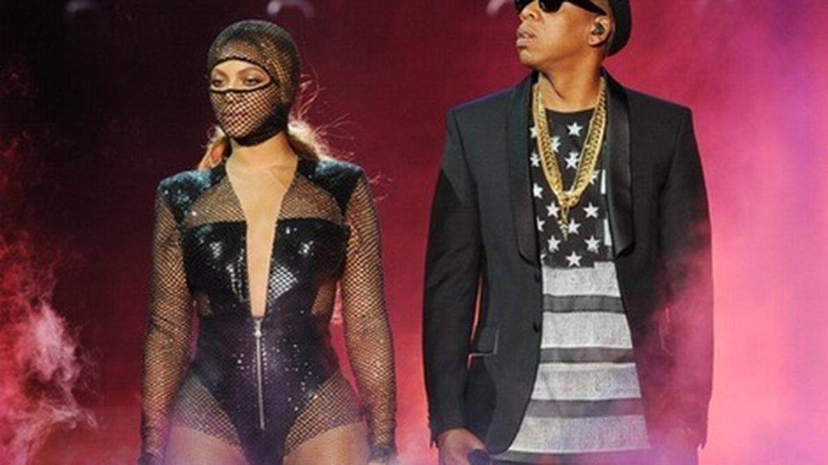 Beyonce and Jay Z perform on the opening night of the On The Run Tour at Sun Life Stadium. Jeff Daly/AP