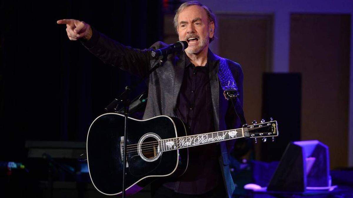 Neil Diamond performed at his former high school, Erasmus Hall High School, for his first-ever performance in his hometown in the Brooklyn borough of New York on Monday, Sept. 29, 2014.