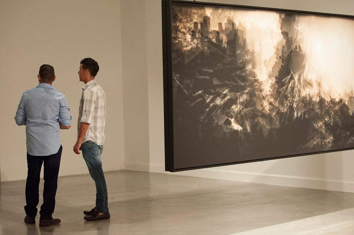 Scene from opening reception of “Jacob Felländer: How to Unlock a Portal" at Museum of Contemporary Art (MOCA) in North Miami. (Facebook)