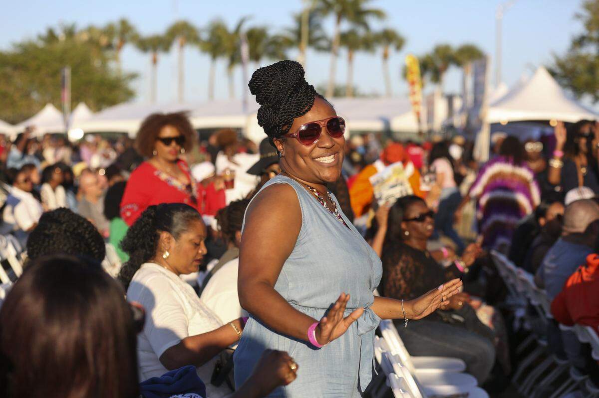 This is a photo from Jazz in the Gardens, which happens in March. But it is undoubtedly one of the best black gatherings in Miami-Dade County. (Matias Ocner/Miami Herald)