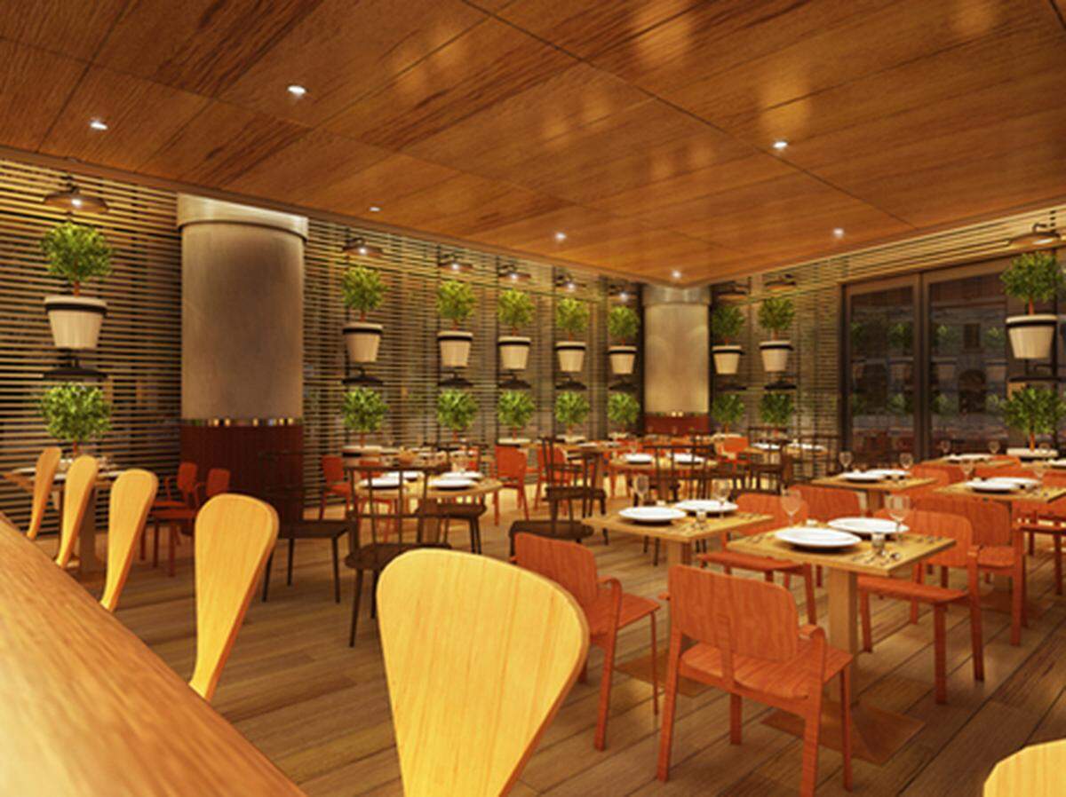 Rendering of the dining room at Fi’lia, Michael Schwartz forthcoming Italian restaurant at SLS Brickell