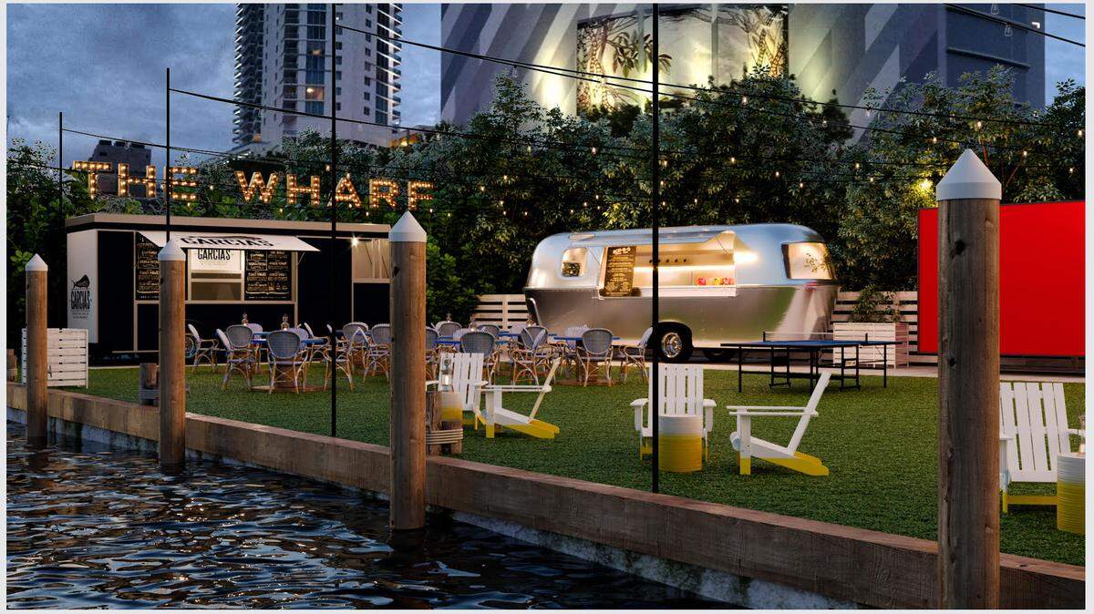 The Wharf is on the Miami River.