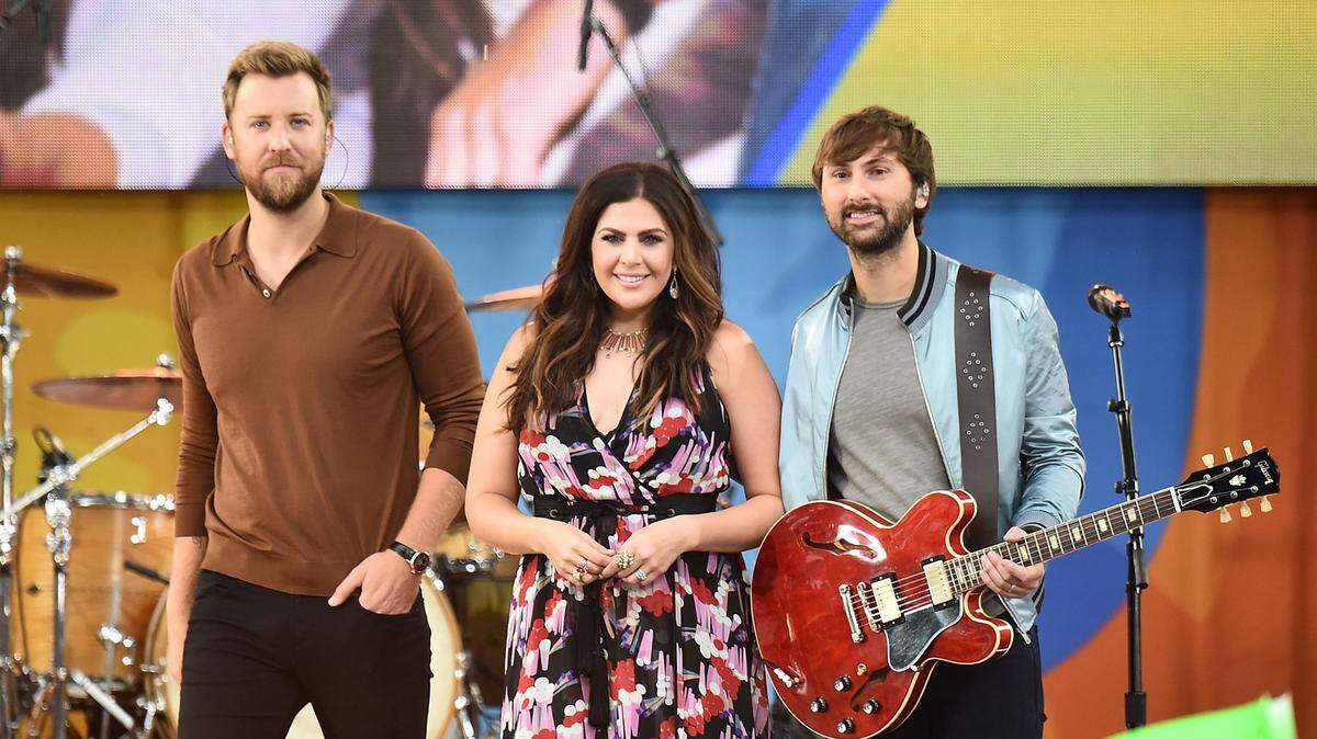 (L-R) Charles Kelley, Hillary Scott and Dave Haywood of Lady Antebellum perform on ABC's "Good Morning America" at Rumsey Playfield on July 14, 2017 in New York City.  (Photo by Michael Loccisano/Getty Images)