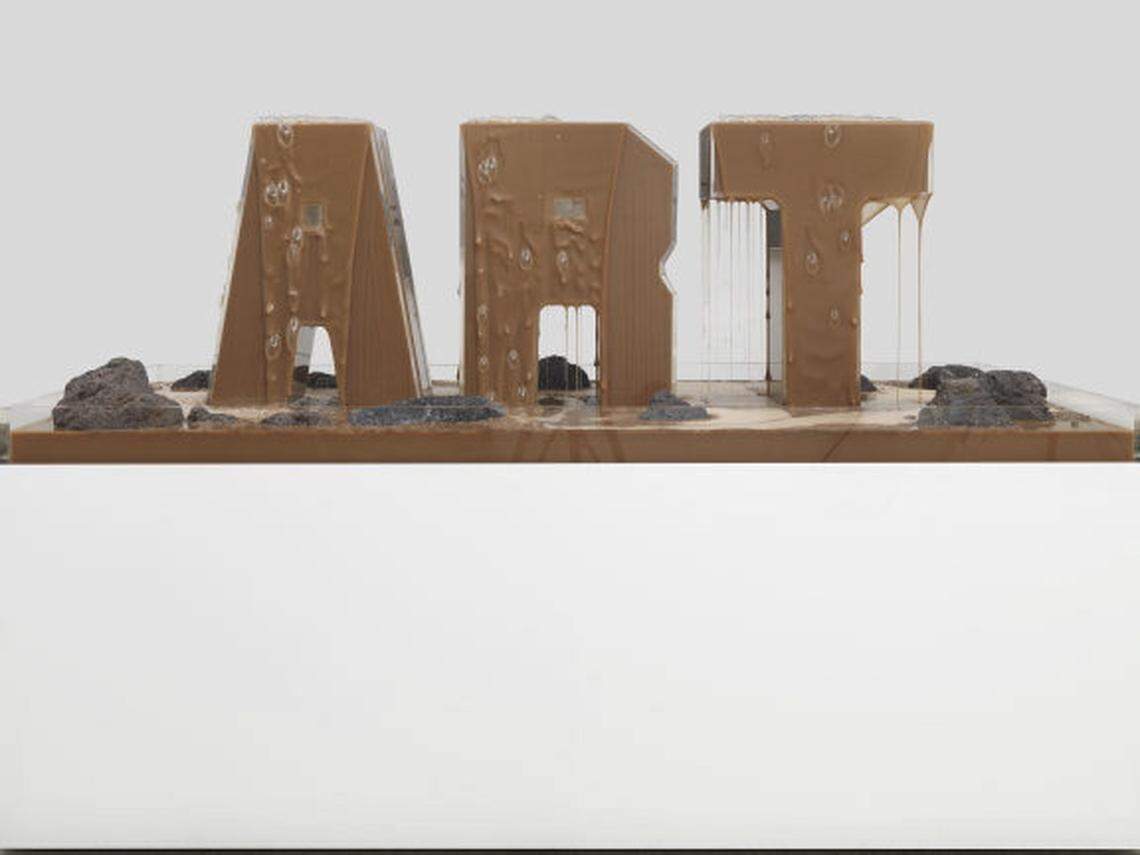 Doug Aitken’s “Fountain (earth fountain), 2012’’ at the Margulies Warehouse in Wynwood.