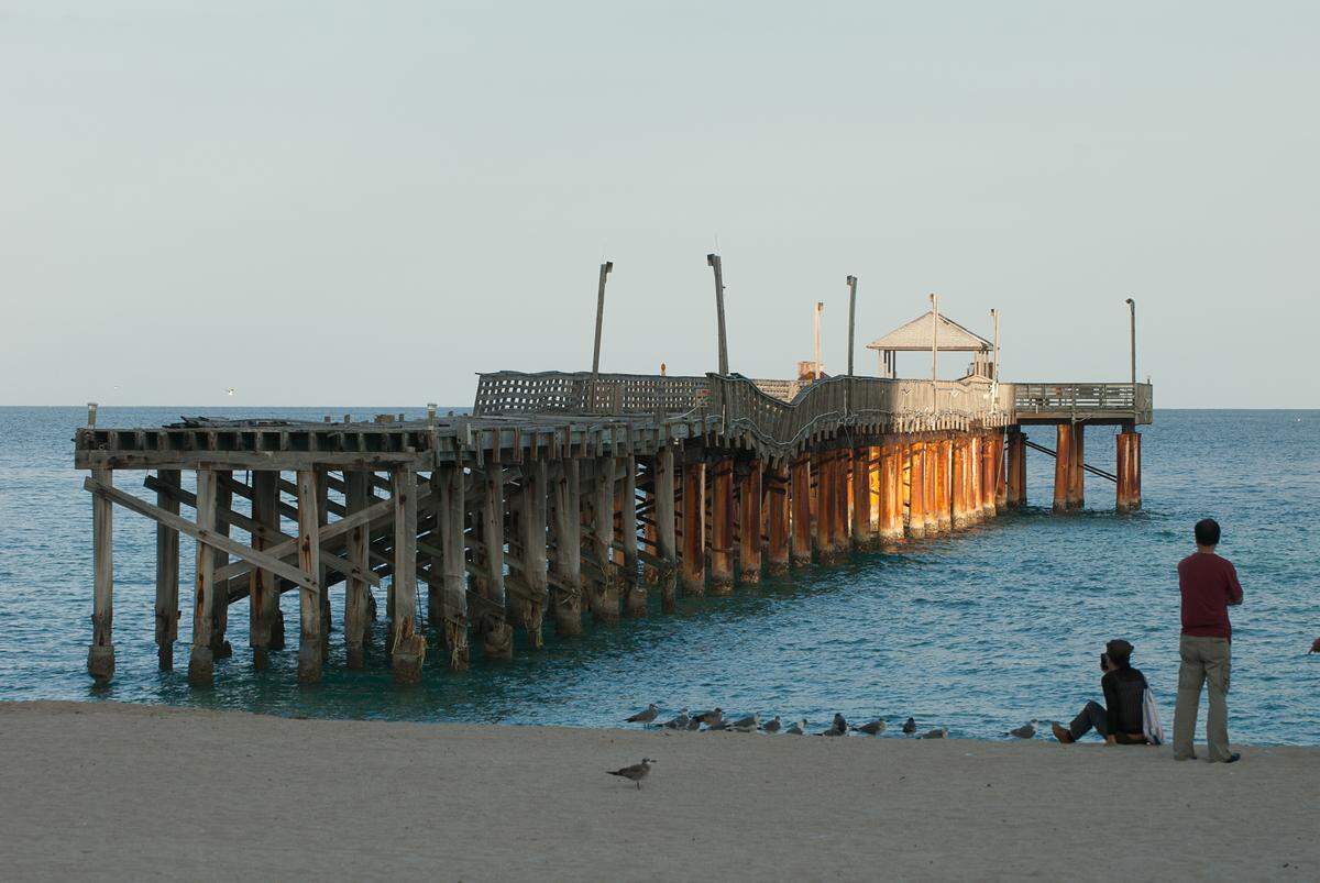 The reconstruction of the historic Sunny Isles Beach pier is scheduled to be completed this year, Thursday, Jan. 18, 2012, in Sunny Isles Beach. The pier is located inside Pier Park at 16501 Collins Avenue.