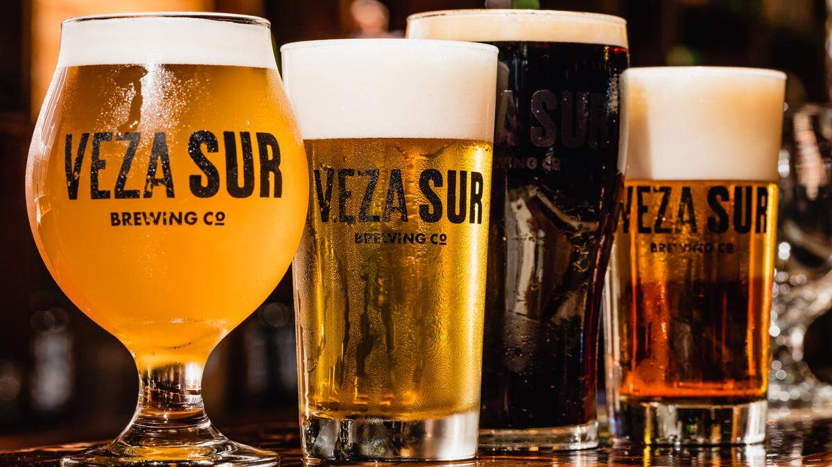 The Brazilian chopp, second from left, will be a signature chilled lager with a three-inch foam head. Photo by Scott Harris.