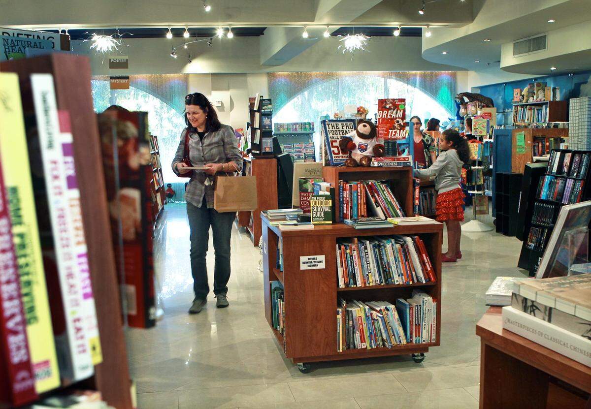 Customers browse in The Bookstore in the Grove.